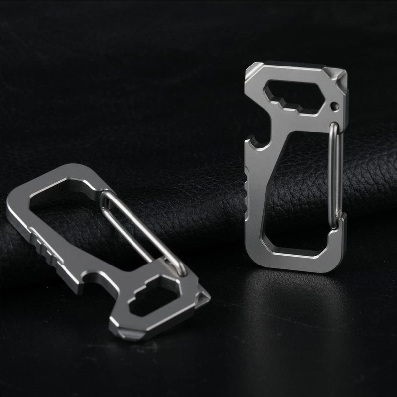 FULLGUEEN Titanium Heavy Duty Keychain Carabiner,Multifunctional EDC Key Clip with Bottle Opener