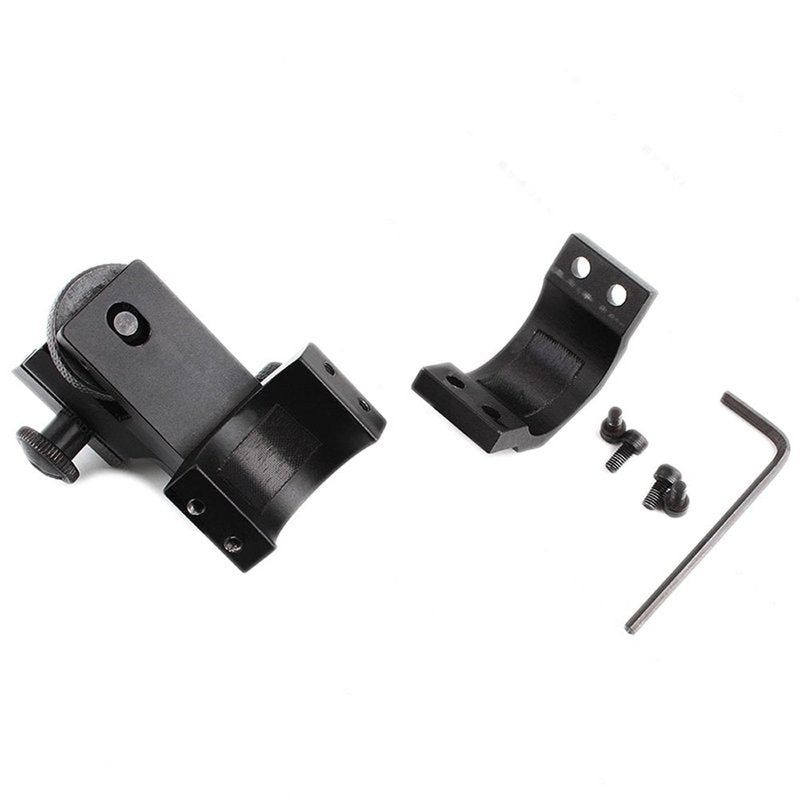 HIGOO Windage Elevation Adjustable Low Profile Scope Flashlight Laser Ring Mount, 1 Inch Barrel Clamp Adapter with 20mm Mount for Rifle Scope Torch Optics