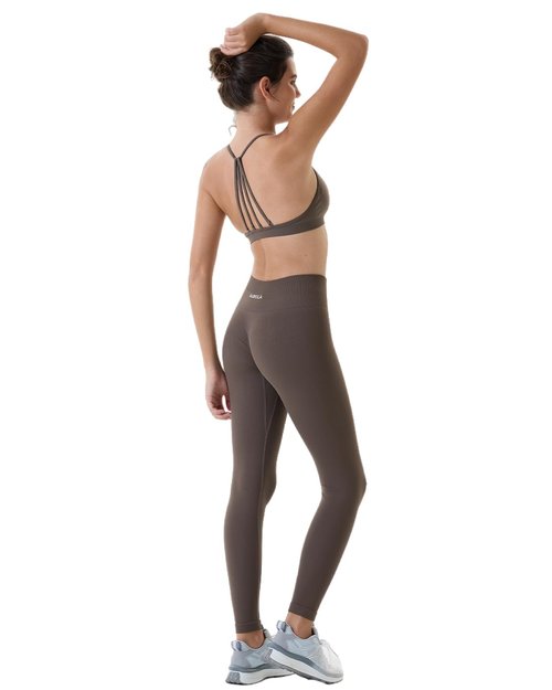 AUROLA Power Workout Leggings for Women 3 Pieces Pack Set Ribbed Thick Seamless Scrunch Active Pants,Black/Dark Grey/Chestnut Brown,M