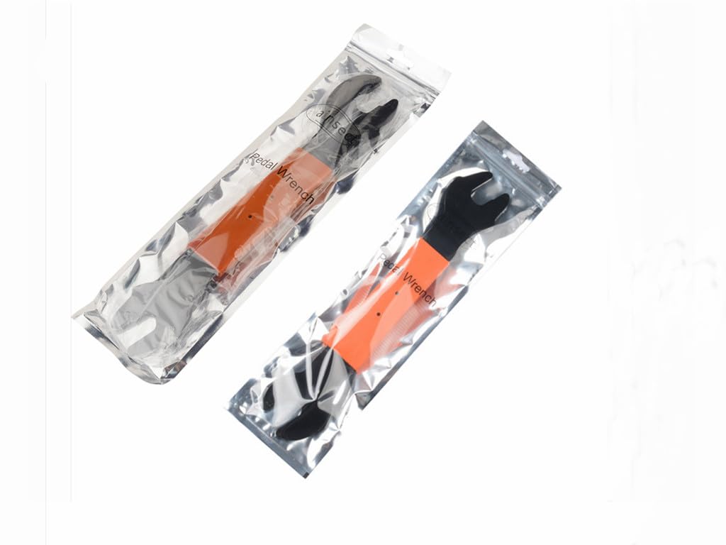 Pedal Wrench Double Sided Bicycle Pedal Removal 15/16/17mm Bike Spanner Home Mechanic Pedal Repair Tool Comfortable Grip Energy-saving Cycling Crank for Biking Maintenance Repair Orange & Red