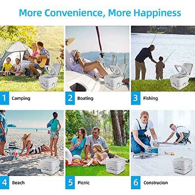 YITAHOME 2.6 Gallon Portable Toilet for Camping, RV Travel Porta Potty with Press Flush Pump, Anti-leak Seal Ring for Truck Travel, Boating, Hiking, Trips