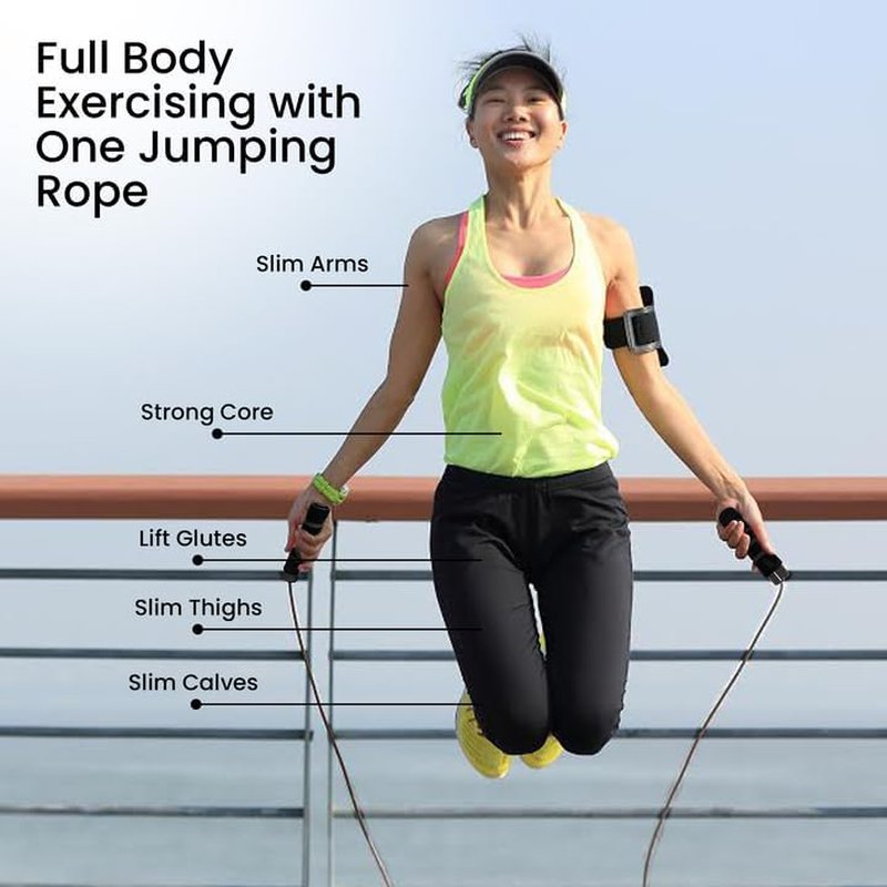 Adjustable Jump Rope for Workout | Tangle-Free Foam Handles - Ideal for Kids & Adults, Cardio & Endurance Training