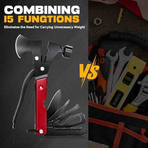 Gifts for Men, 15 in 1 Multitool Axe for Camping Hunting Hiking, Gifts for Dad, Men, Husband, Him, Father, Birthday Gadgets Idea for Him Husband Boyfriend