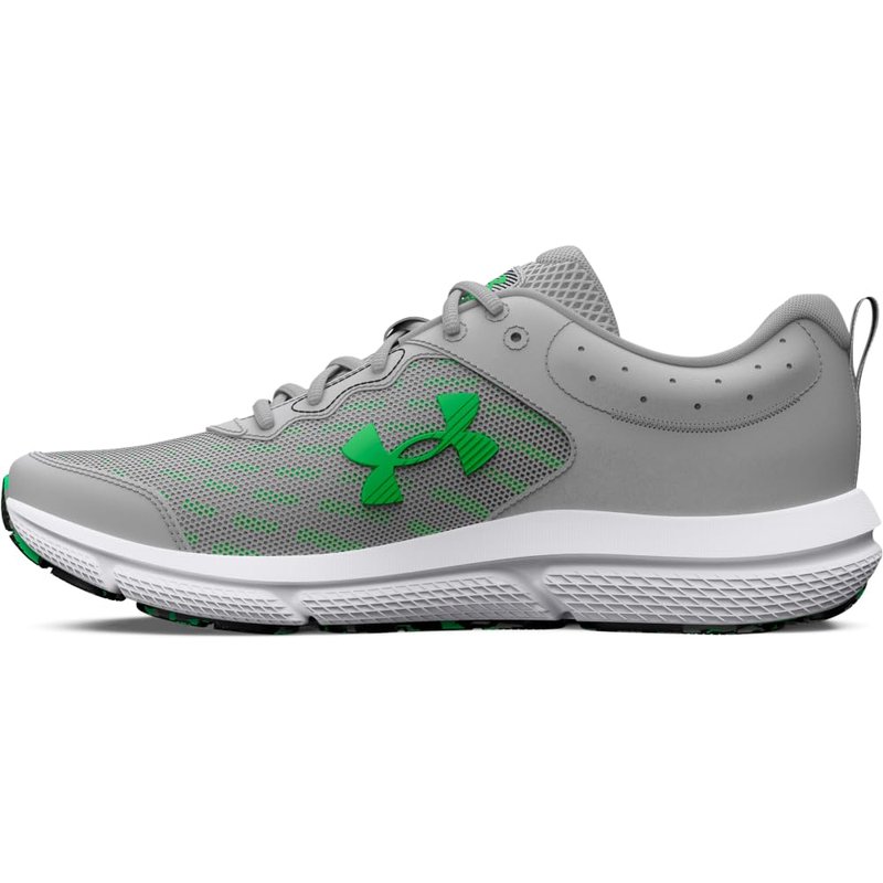 Under Armour Men's Charged Assert 10 Shoes, (103) Mod Gray/Mod Gray/Green Screen, 9 X-Wide