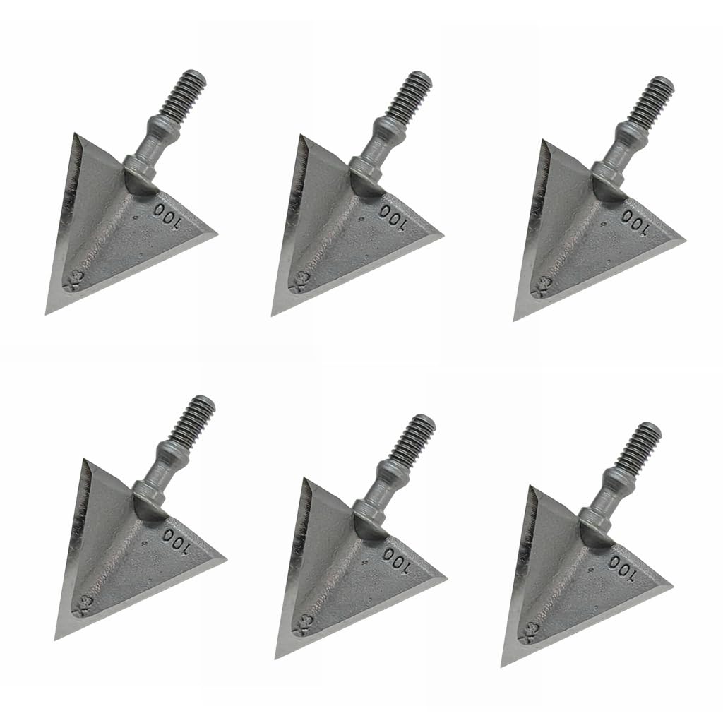 Scoland Shooter Broadheads X3 100 Grain Fixed Blades Archery Broadheads for Crossbow Recurve Bow and Compound Bow 6Pack
