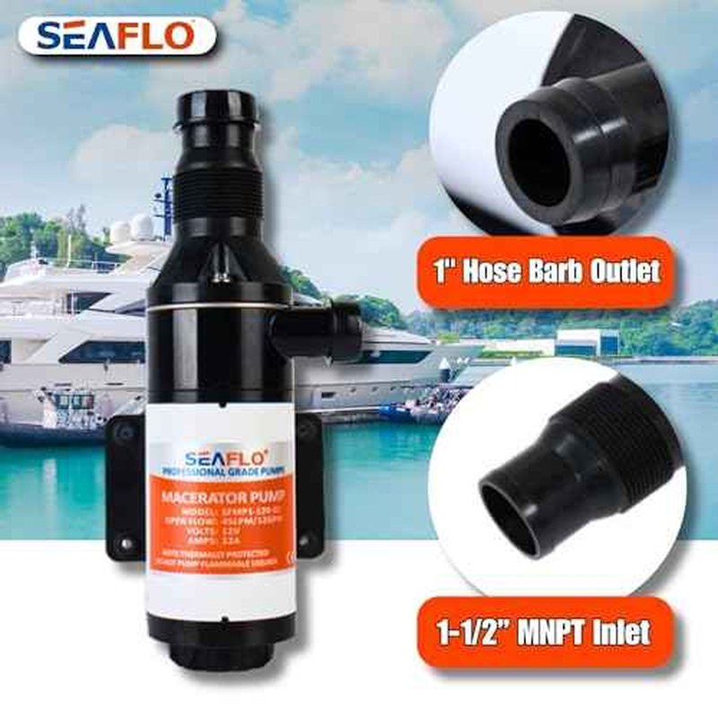 SEAFLO New Macerator Pump System 12V for RV Marine 01 Series Improved Motor