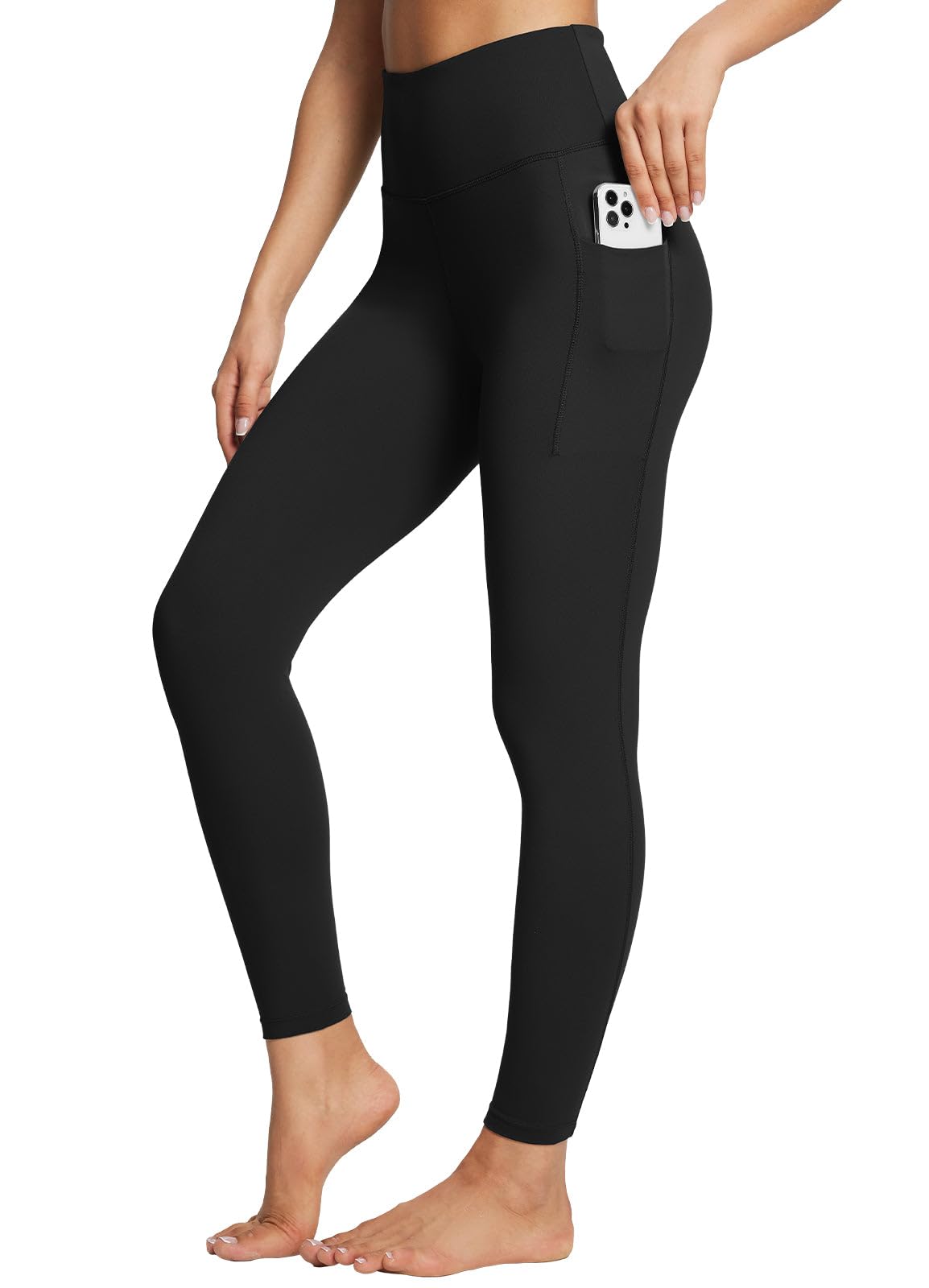 baleaf Women's Leggings with Pockets Black M