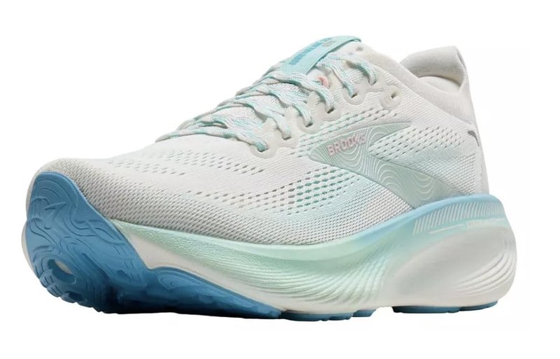 Brooks Women’s Adrenaline GTS 25 Supportive Running & Walking Shoe, White/Sea/Aqua, 9 Wide