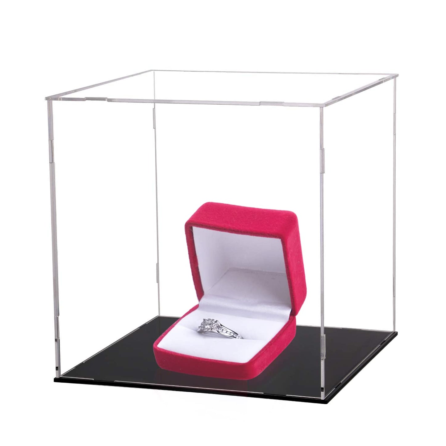 Evron Display Case for Collectibles Assemble Clear Acrylic Box Alternative Glass Case for Display Action Figures Home Storage & Organizing Toys (4x4x4 inch; 10x10x10 cm)