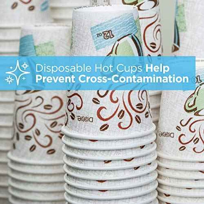 Dixie PerfecTouch 20 oz Paper Coffee Cups By GP PRO, Coffee Haze Design, 500 Count (25 Disposable Cups Per Sleeve, 20 Sleeves Per Case), 5320CD