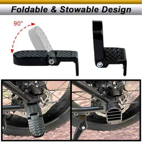 2PCS 15MM U Slot Bike Rear Pedals,Aluminium Alloy Bicycle Bike Peg, Non-Slip Ebike Pegs for Passenger, Folding Bike Rear Pedals for E-Bike, Mountain Bike,Road Bike, BMX Accessorie