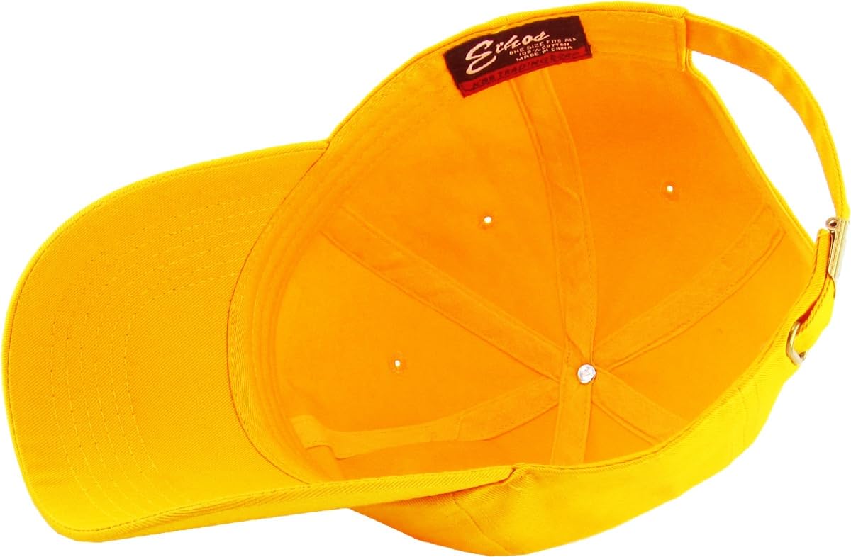 KBETHOS Classic Cotton Dad Hat Adjustable Plain Cap Polo Style Low Profile, Gold