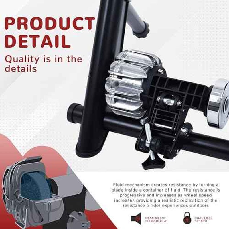 Fitvids Bike Trainer Stand Steel Bicycle Exercise Fluid Magnetic Stand with Front Wheel Riser Block,Multiple Options