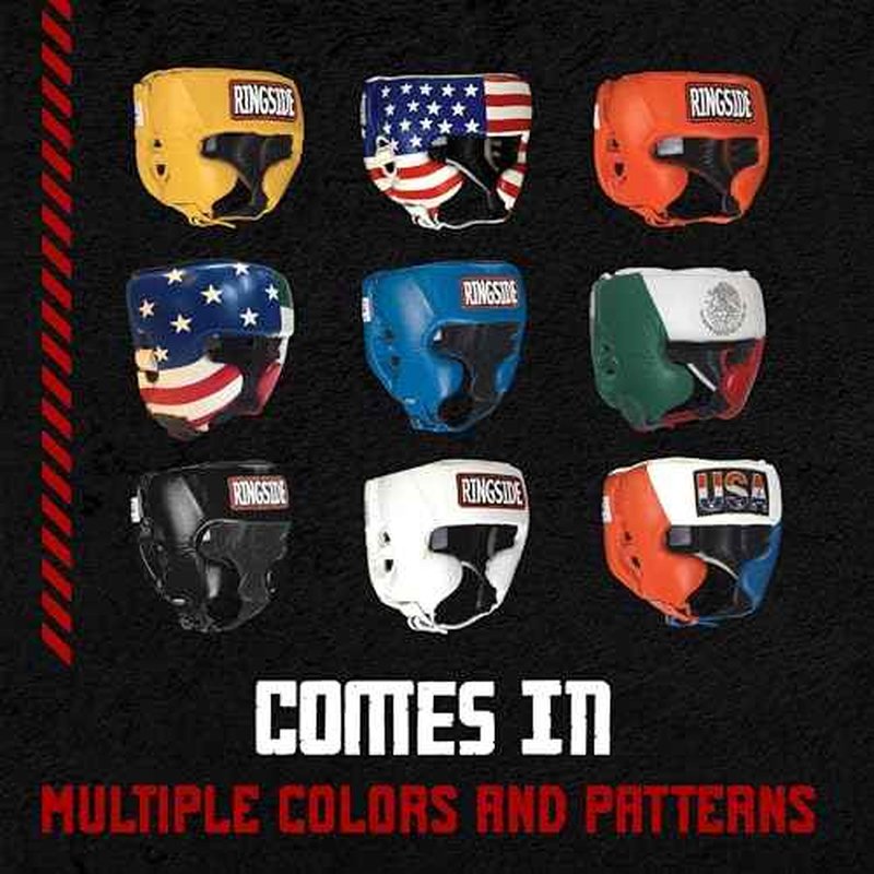 Ringside Competition Boxing Headgear, USA Boxing-Approved Leather Headgear with Cheek Protection, Great for MMA, Muay Thai, Kickboxing, and Training, Ideal for Men and Women, USA/Mexico, XL