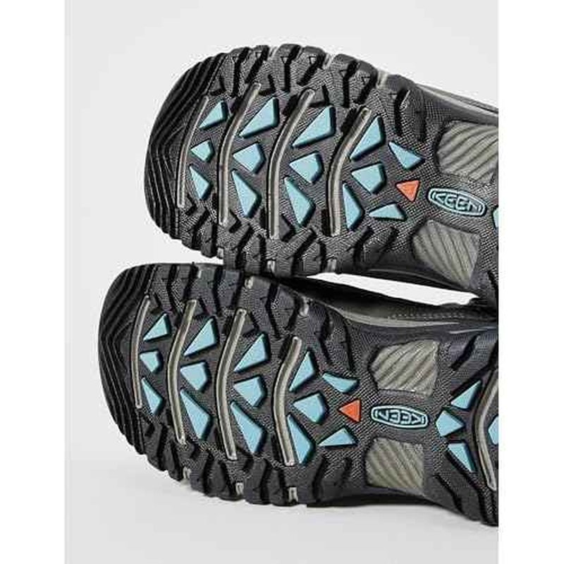 KEEN Women's Targhee 3 Mid Height Waterproof Hiking Boots, Magnet/Atlantic Blue, 5 Wide