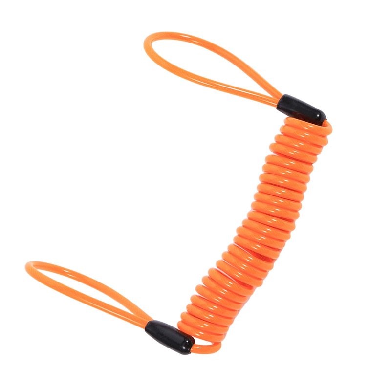 Luatoxry Brake Cable Lock, 1.25m Cable Spring Plastic Lock, Steel Motorcycle Reminder Rope, Multipurpose Motorcycle Cable Locks with 2Pcs 3.94in Looped Ends for Scooters, Orange