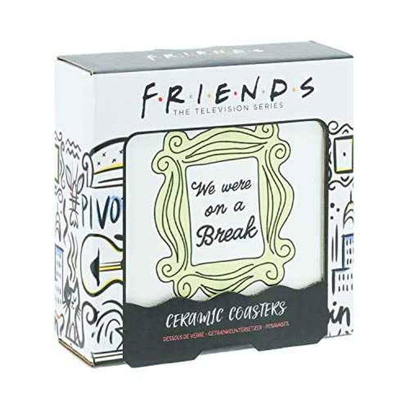 Friends TV Show Merch Ceramic Drink Coasters Set of 4 with Cork Backing | Friends Home & Kitchen Decor