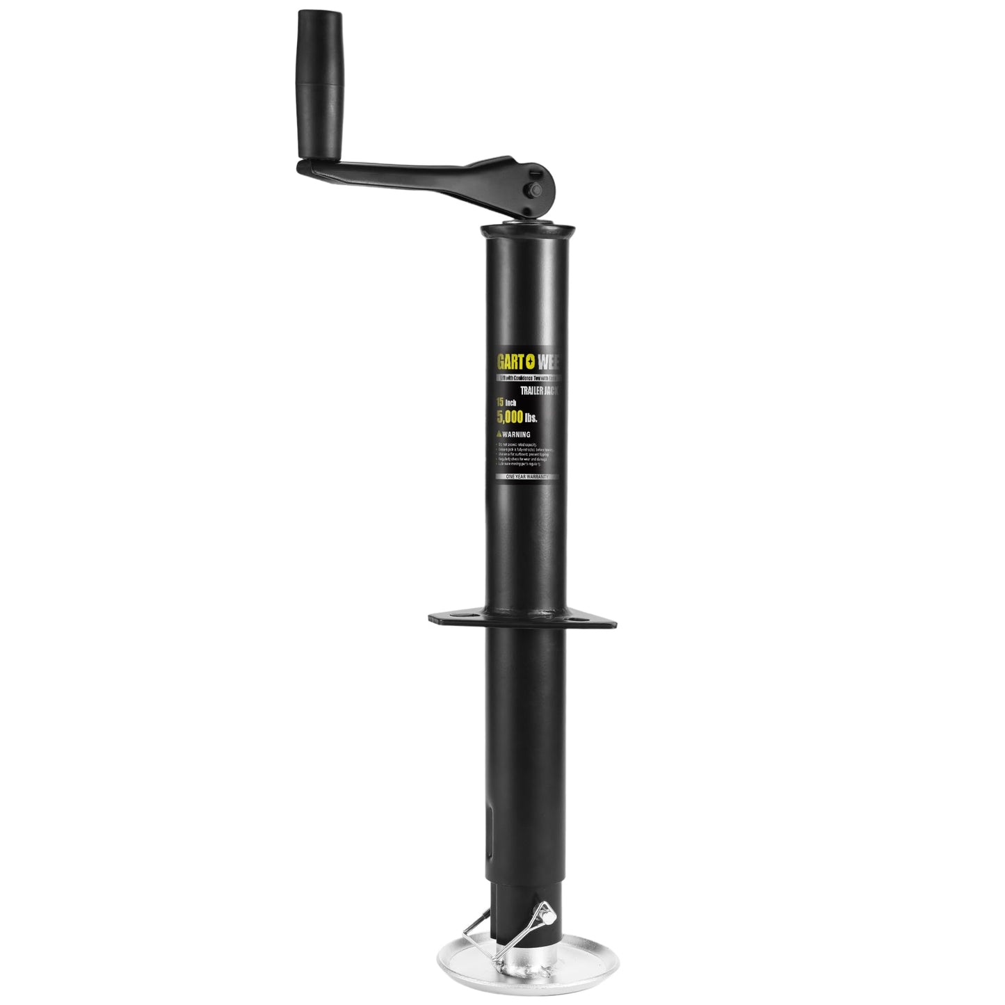 GARTOWEE 5000 lbs A-Frame Trailer Jack, 15" Vertical Travel with Adjustable Drop Leg, Heavy Duty top Wind Trailer Jack for Utility, Yacht, and Camper Trailers