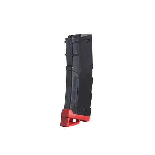 Lancer Tactical Airsoft M4 M16 Series Polymer 130 Round Transparent Window High Speed Mid-Cap Airsoft Magazine -Pack of Three (Black & Red)