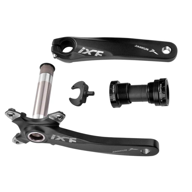 JIANKUN Bike Crank Arm Set 170mm 104 BCD with Bottom Bracket Kit and Chainring Bolts for MTB BMX Road Bicycle, Compatible with Shimano, FSA, Gaint (Black)