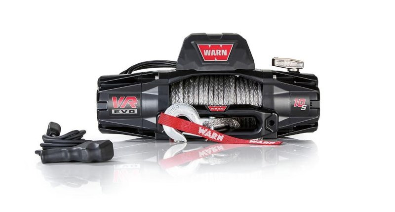 WARN VR EVO 10-S Electric 12V Winch – 10,000 lb Pull Capacity, Synthetic Rope, IP68 Waterproof, High-Performance Off-Road Recovery Winch for Trucks, Jeeps, and SUVs