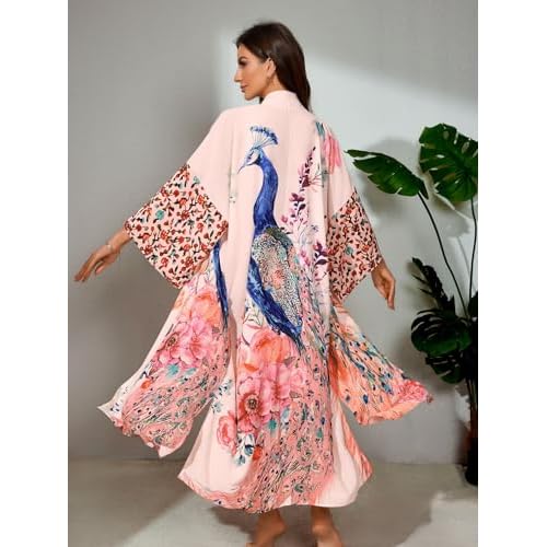 Swimsuit Coverups for Women Beach Kimonos Bikini Cover Ups for Swimwear Printed Flowy Summer Vacation Boho Bathing Suit