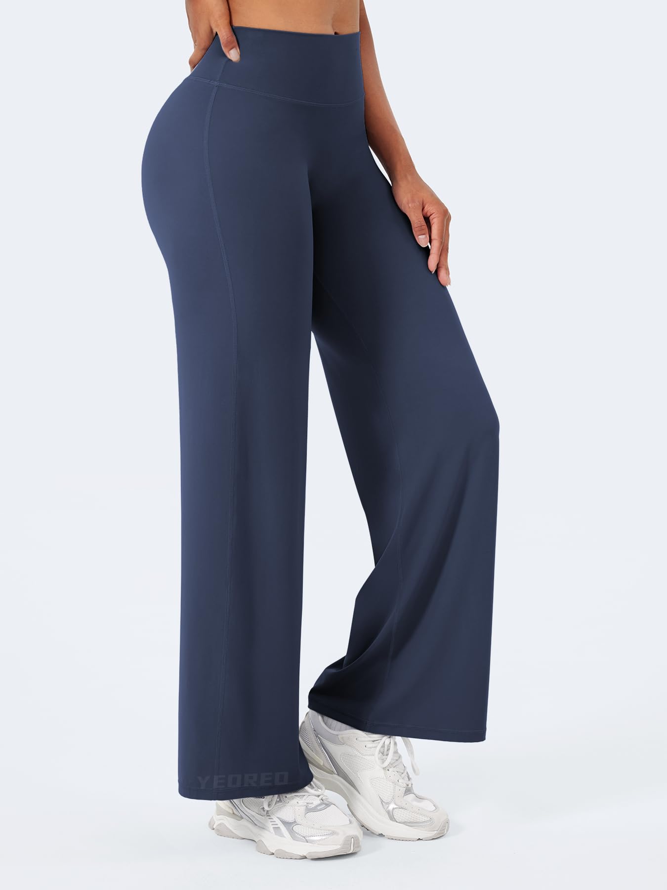 YEOREO Workout Womens Straight Leggings 29" Eddiy Yoga Pants Navy Blue XS