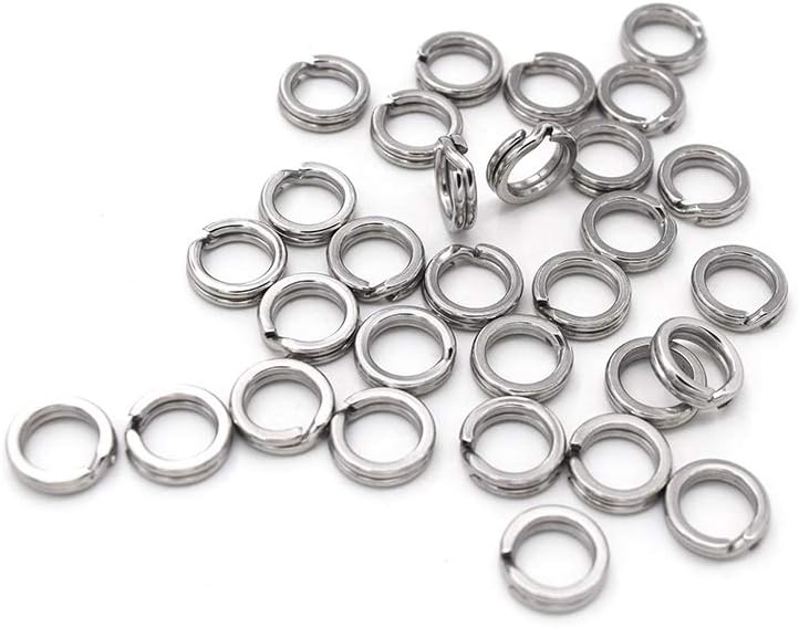Heavy Duty Stainless Steel Split Rings | Double Fishing Lure Rings, 6 Sizes 5.2-13mm, 40-250LB