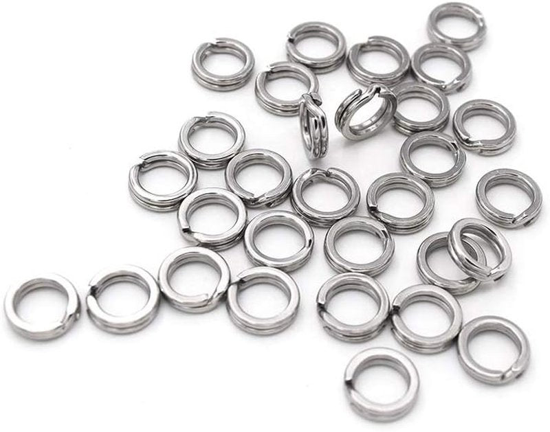 Heavy Duty Stainless Steel Split Rings | Double Fishing Lure Rings, 6 Sizes 5.2-13mm, 40-250LB