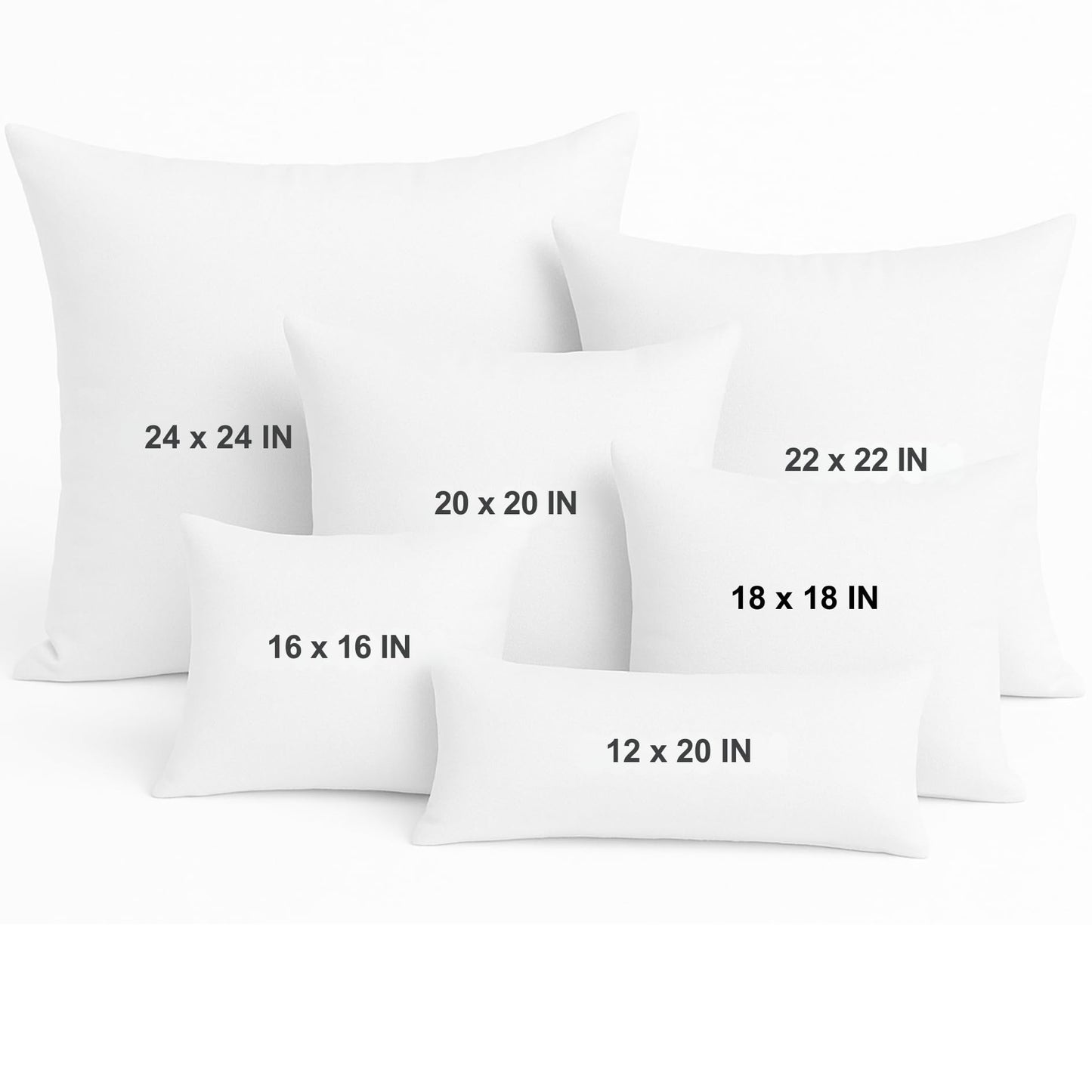 LANE LINEN 18 x 18 Throw Pillow Insert - Pack of 2 White, Down Alternative Pillow Inserts for Decorative Pillow Covers, Throw Pillows for Bed, Couch Pillows for Living Room