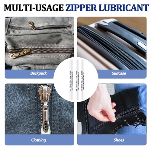 Nuanchu 6 Pcs Zipper Wax Snap and Zipper Lubricant Stick, Zip Lube for Lubricating and Protecting Plastic and Metal Zippers - Ideal for Boat, Canvas, Backpacks, Tents, Jackets, and More (0.42 Oz)
