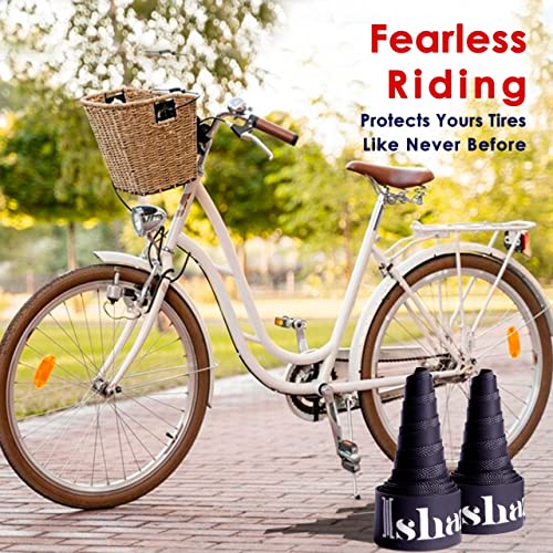 Pack of 2 Bicycle Rim Strip 26" x 20mm ? Red Rim Tape High-Pressure, Puncture & Temperature Resistant Durable Elastic PVC Bike Wheel Liner for Mountain & Road Bicycle (Black, 26Inch x 20mm)