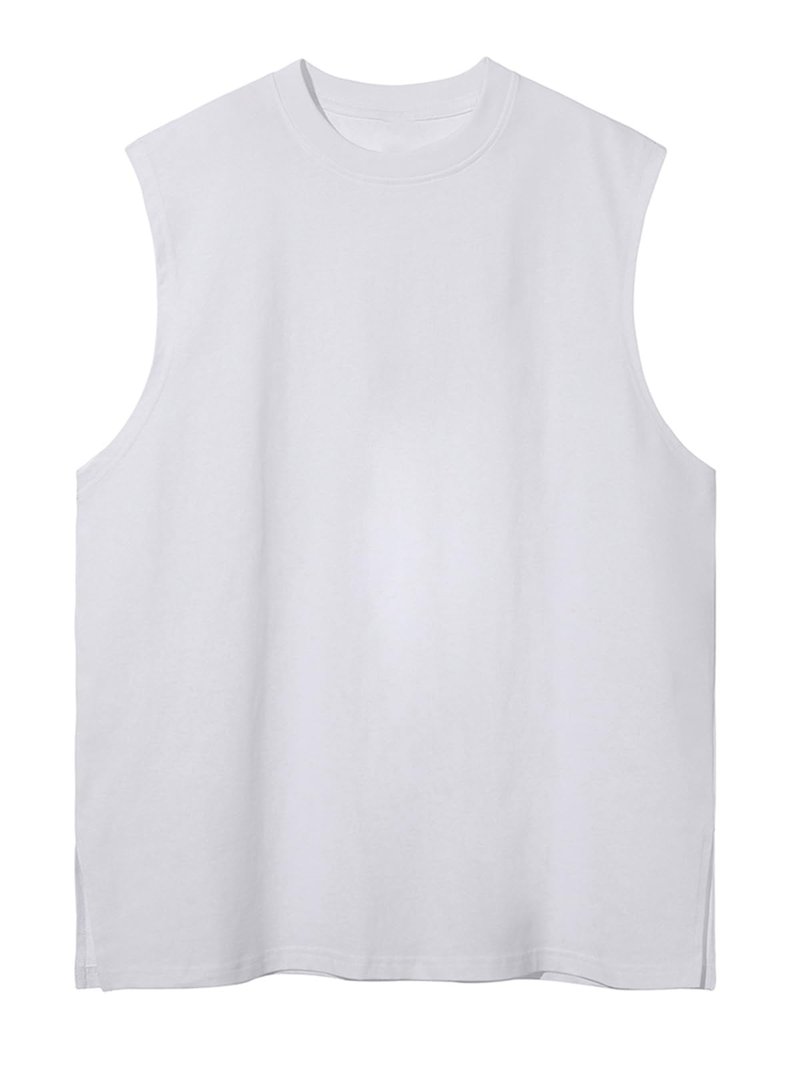SnowElve 3 Pack Mens Workout Tank Tops Sleeveless Tee Shirts Men Muscle Shirt Gym Cotton T Shirts Running Beach Loose Fit Tee(XZG,BKGYWT,S