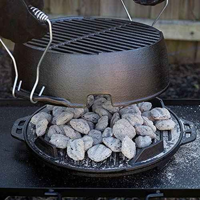 Lodge L12RG Portable Kickoff Grill, Cast Iron, 12-In. Round - Quantity 1, Black