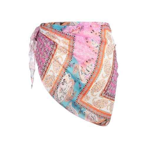 ZAFUL Boho Beach Cover Ups for Women Sarong Coverups Sheer Bikini Chiffon Wraps Skirts for Swimwear