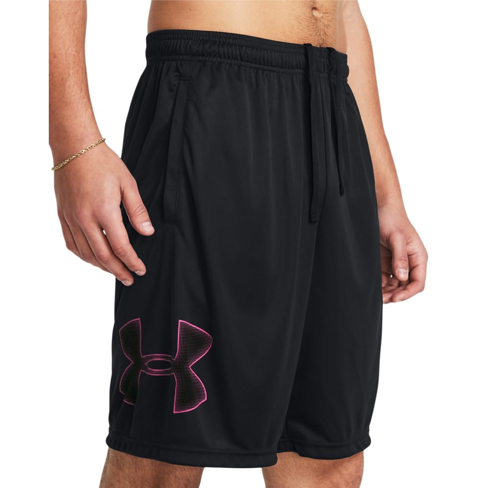Under Armour Men's Tech Graphic 10" Shorts, (019) Black / / Astro Pink, Large Tall