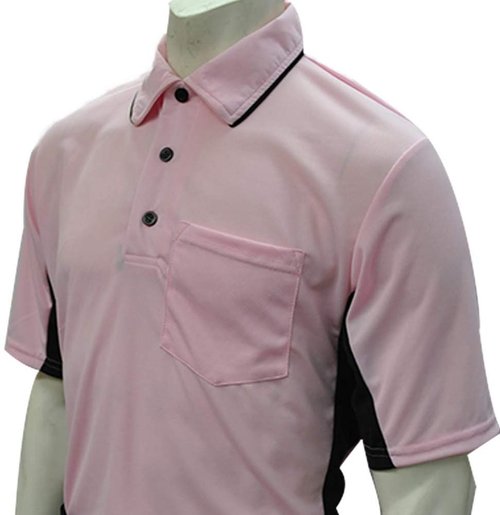 Smitty Major League Style Umpire Shirt - Performance Mesh Fabric (Pink/Black, X-Large)
