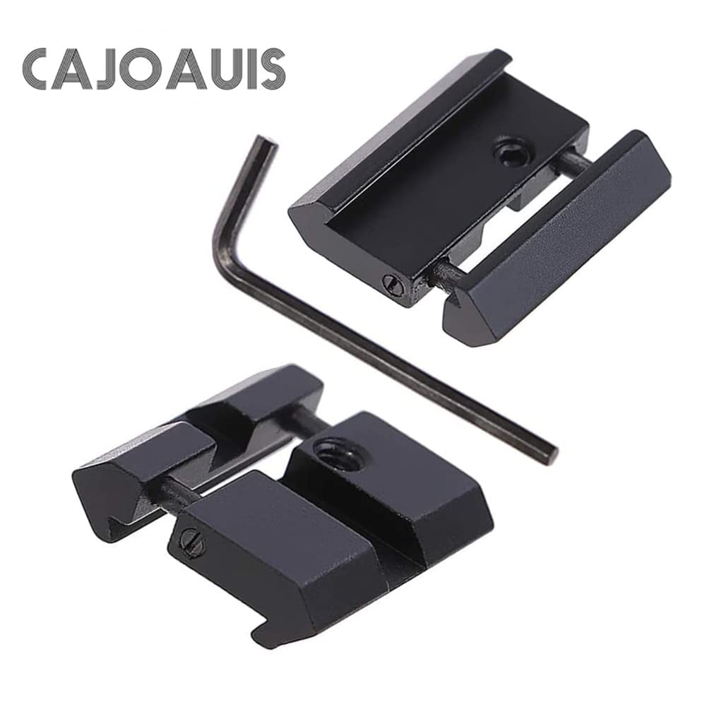 CAJOAUIS 2pcs 11mm Dovetail to 20mm Picatinny Weaver Low Profile Snap-in Rail Adaptor for Rifle Scope