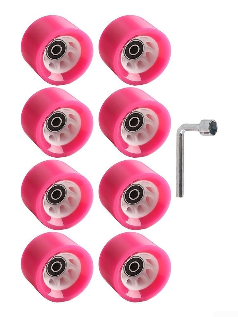 8 Pack Indoor Quad Roller Skate Wheels for Roller Derby Speed Skating, Artistic,Rink & Rhythm Skates, PU Wear-Resistant Wheels Double-Row Roller Skates Accessories