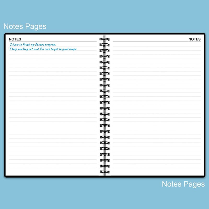 Workout Log for Women & Men - A5 Fitness Planner/Journal to Track Weight Loss, Workout Journal for GYM, Bodybuilding Progress - Daily Health & Wellness Tracker, Black