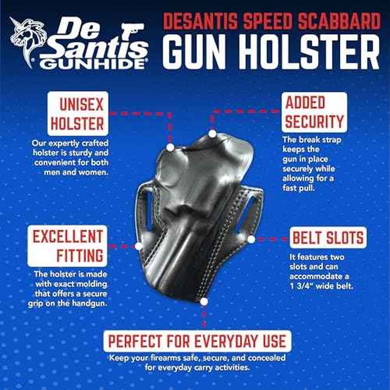 DeSantis Speed Scabbard, Right, Black, COLT Python, Trooper 4", S&W L Frame 4", DAN Wesson 15/2,15/2V,15/2VH 4", Ruger GP100 4"