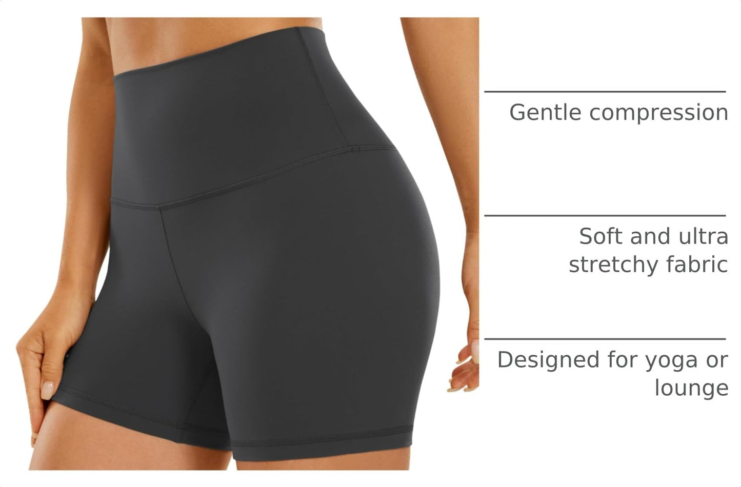CRZ YOGA Butterluxe Biker Shorts 4" Mysterious Grey Medium