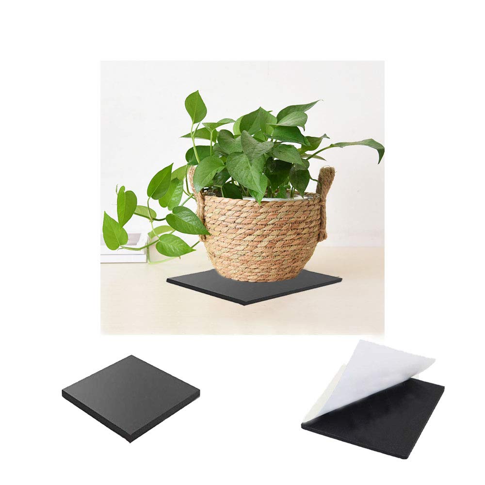 8 Pieces Black Neoprene Foam Anti Vibration Pads 6 in X 6 in X 1/8 in