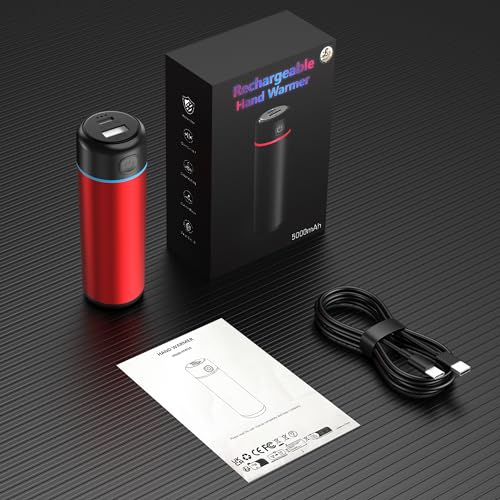 Rechargeable Hand Warmers, Electric Portable Hand Warmer, Split USB-C, Cool Cute Stuff Gadgets, Camping/Travel Essentials & Stocking Stuffers Gifts