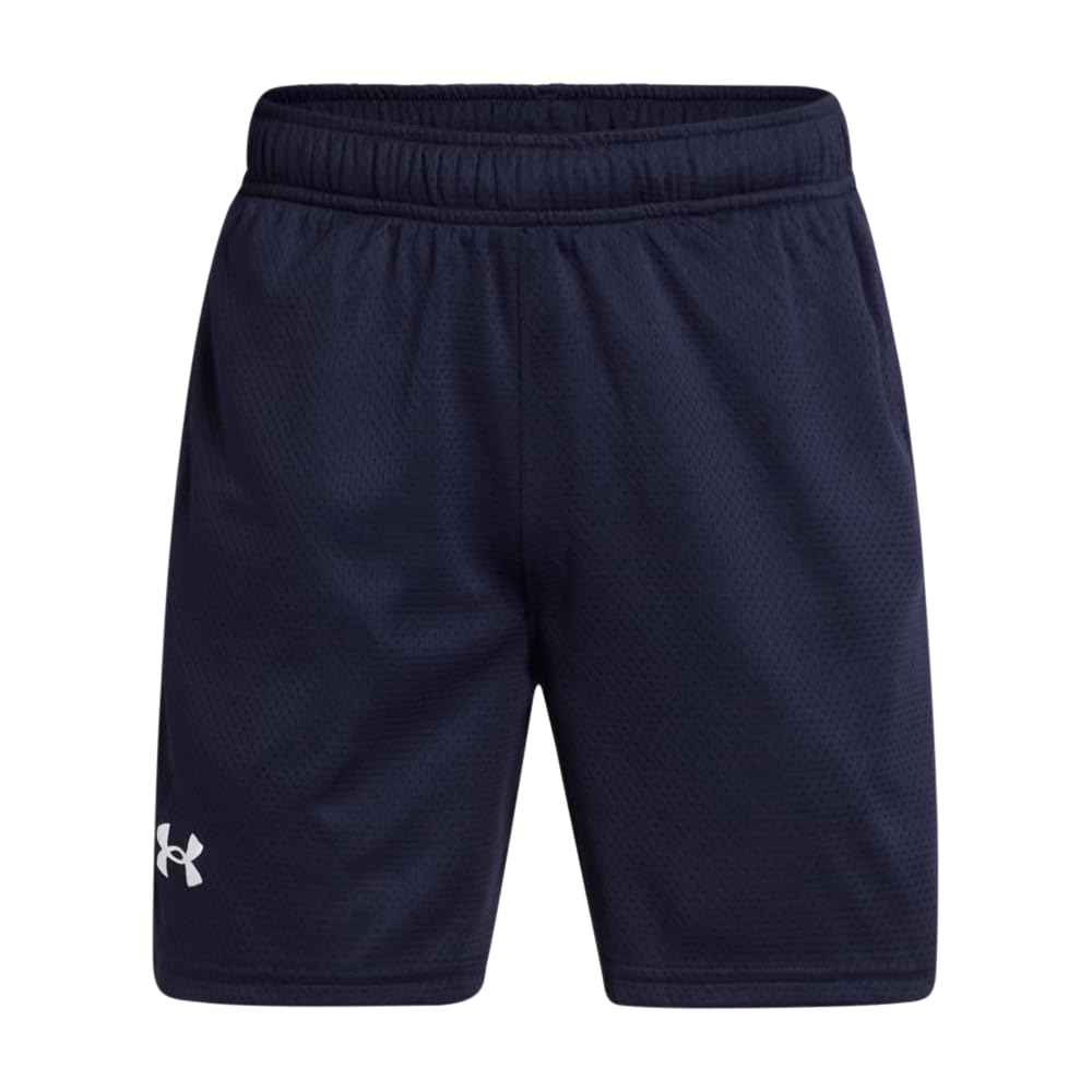 Under Armour Boys Tech Mesh Shorts, (410) Midnight Navy / / White, X-Small