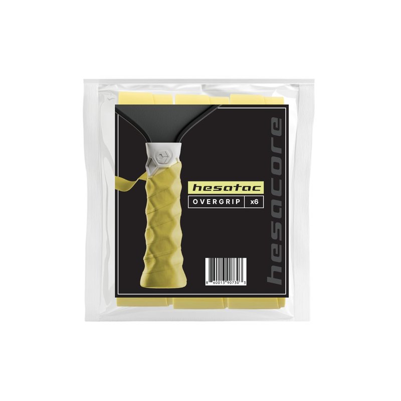 Hesacore Hesatac Overgrip Tape – 12 Pack – Yellow – for Pickleball, Padel & Tennis – Sweat Absorbing, Soft, Anti-Slip, Stretchable Overgrip