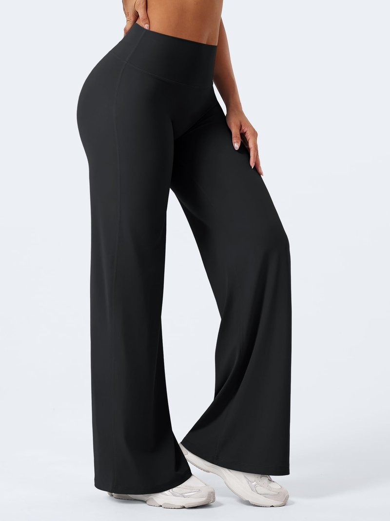 YEOREO Workout Leggings Womens No Front Seam Straight Leggings 31.5" High Waist Buttery Eddiy Gym Yoga Pants Black XL
