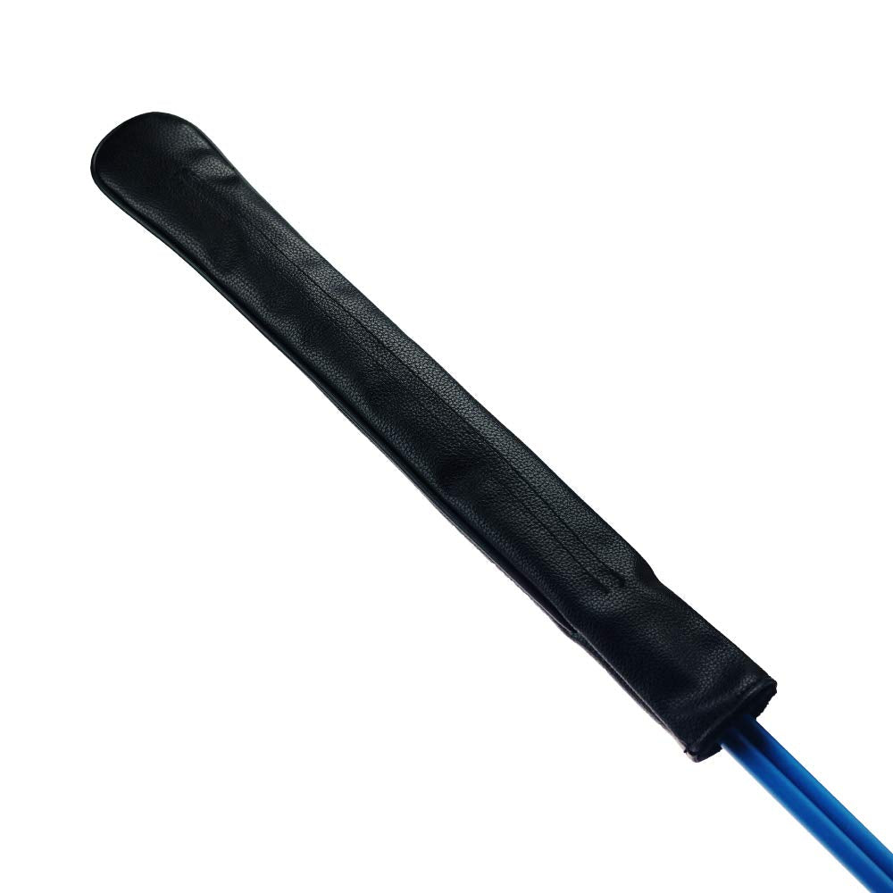 BIG TEETH Golf Alignment Stick Cover - Holds 2 Sticks, Leather, Black