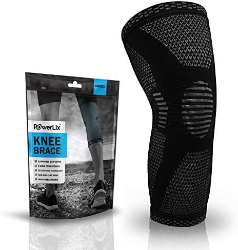 Knee Compression Sleeve - Ultimate Support for Running, Basketball & Weightlifting | Black, Large