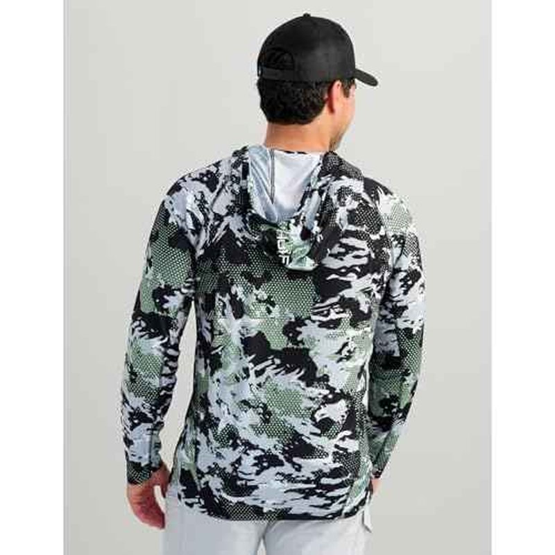 HUK Men's Kc Scott Patterned Pursuit Hoodie, Hooded Fishing Shirt